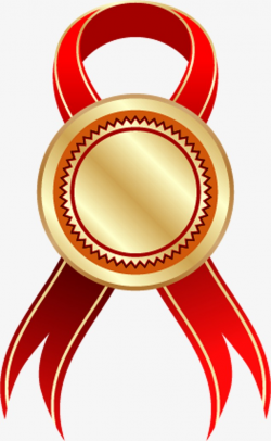 Gold Medal With Red Ribbon, Ribbon Clipart, Gold Medal, Red PNG ...