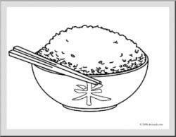 Clip Art: Rice (coloring page) I abcteach.com | abcteach