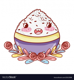 Rice bowl kawaii cartoon