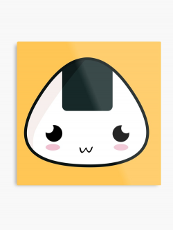 Kawaii Rice Ball | Metal Print
