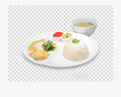 Rice Clipart Lunch - Transparent Background White Plate Png ...