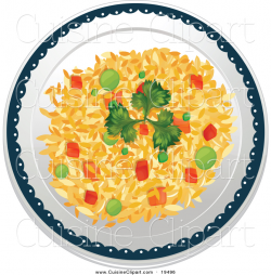 Cuisine Clipart of a Plate of Vegetable Fried Rice by ...