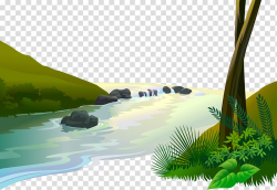 River illustration, Jungle Cartoon , river transparent ...