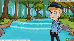 clipart #cartoon A Blonde Policeman Relaxed And Standing On ...