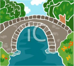 A Stone Bridge Over a River Clip Art Image