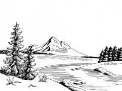 Free Black And White River Clipart, Download Free Clip Art ...