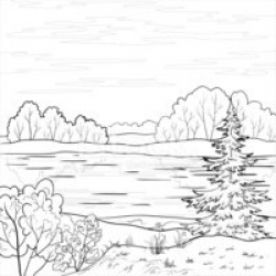 Forest River, Outline stock vectors - Clipart.me