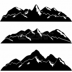 Mountain River Clip Art Black And White Berg Clipart ...