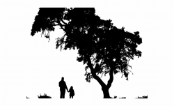 River Landscape Clipart Silhouette Png - Father And Daughter ...