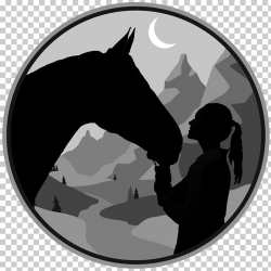 Horse Ranch Stable Silhouette Logo, mountains and river PNG ...