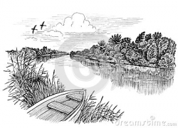 River Bank Drawing at PaintingValley.com | Explore ...