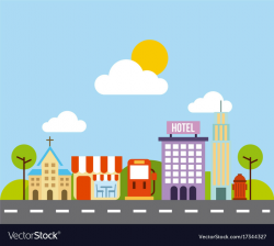 City buildings road urban street landscape