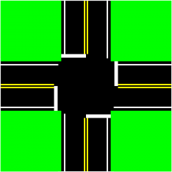 Free Clipart: Four Way Intersection | mazeo