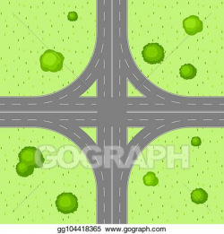 EPS Illustration - Top view of road junction. Vector Clipart ...
