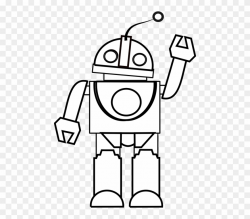 Toy Robot Black And White Clipart (#532540) - PinClipart