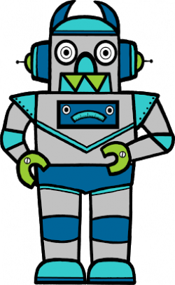 Free Blue Robot clipart - also with open face for child\'s ...