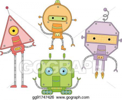 Vector Art - Mascot futuristic robot shapes. EPS clipart ...