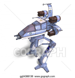 Stock Illustration - Futuristic transforming scifi robot and ...