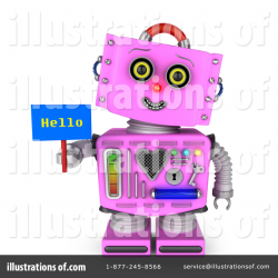 Pink Robot Clipart #1366798 - Illustration by stockillustrations
