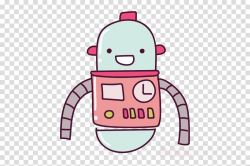 pink cartoon robot technology machine clipart - Pink ...