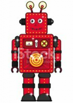 Cute Red Robot Character Icon stock vectors - Clipart.me