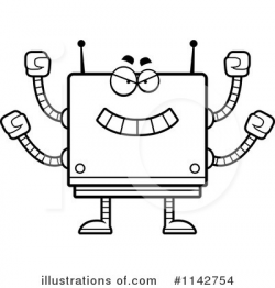 Square Robot Clipart #1142754 - Illustration by Cory Thoman