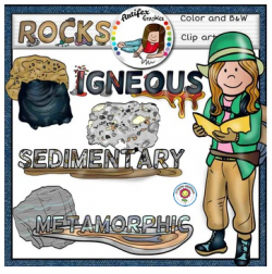 Science clip art: Geology- Rocks clip art set -Color and B&W ...