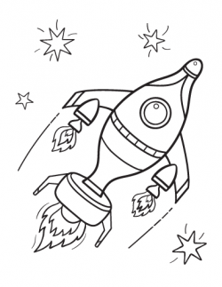 Free Rocket Ship Coloring Page