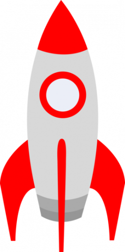 Free clip art of a cute red retro space rocket | Space ...