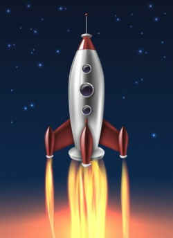Realistic Metal Rocket Launch Background Poster - Download ...