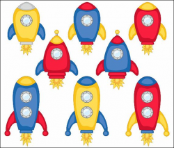 Cute Spaceships Clip Art Rocket Clipart Vehicle by ...