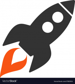 Space rocket launch flat icon
