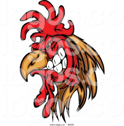 Royalty Free Vector of a Logo of an Angry Rooster Gritting ...