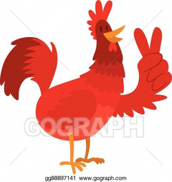 Vector Stock - Cute cartoon rooster vector illustration ...