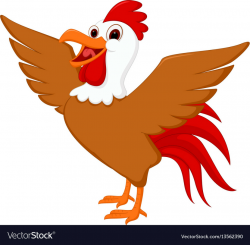 Cute rooster cartoon vector image