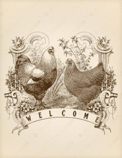 Instant Download Printable Chicken Welcome FARM Rooster Hen ...