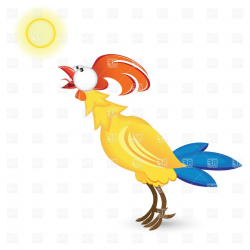 Best Rooster Crowing In The Morning Vector Cdr » Free Vector ...