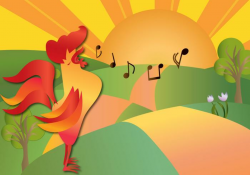 Rooster Giving Good Morning - Download Free Vectors, Clipart ...
