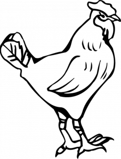Black and white rooster clipart. Royalty-free clipart # 130619