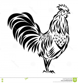 Unique Rooster Clip Art Black And White Image ~ Vector ...