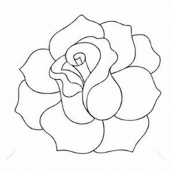 Black And White Rose Clip Art | Rose outline, Rose outline ...