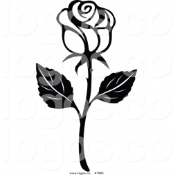 Royalty Free Clip Art Vector Black and White Rose Logo by ...