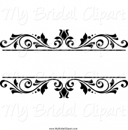Bridal Clipart of a Black and White Floral Wedding Frame by ...