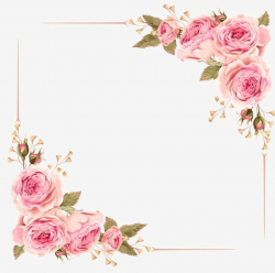 Simple Hand-drawn Rose Border PNG, Clipart, Border Clipart, Pink ...
