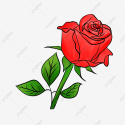 Rose Red, Simple Flowers, Rose Clipart, Rose Red, Simple PNG ...