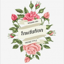 Hand Drawn Rose Wedding Invitation Card PNG, Clipart, Card, Card ...