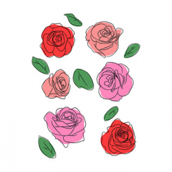 Rose Clipart, Rose Sketch Clip Art, Floral Clipart, Flower Clipart,  Botanical