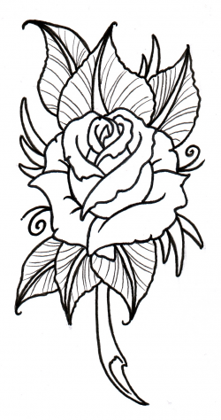 Rose black and white gray tattoo roses clipart - WikiClipArt