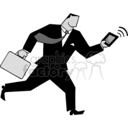 Cartoon-Businessman-Running-Black clipart. Royalty-free clipart # 381820