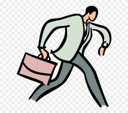 Vector Illustration Of Businessman Running Late For Clipart ...